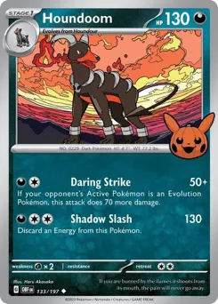 Houndoom 133/197 Pumpkin Pikachu Stamp Obsidian Flames