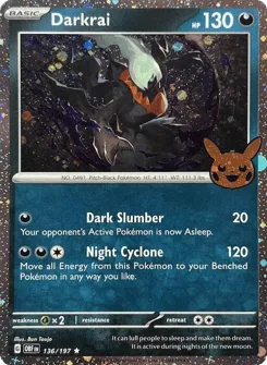 Darkrai 136/197 Pumpkin Pikachu Stamp Obsidian Flames