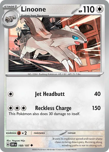 Linoone 168/197 Obsidian Flames