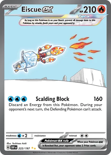 Eiscue ex 222/197 Obsidian Flames