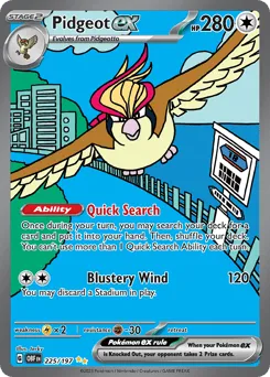 Pidgeot ex 225/197 Obsidian Flames