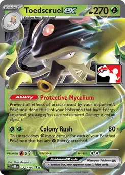 Toedscruel ex 022/197 Play Pokemon Stamp Holo Obsidian Flames