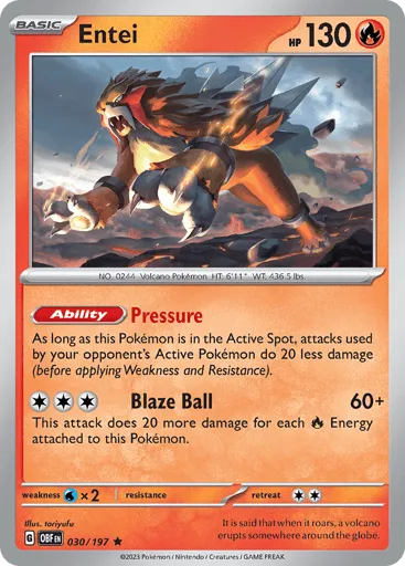 Entei 030/197 Obsidian Flames