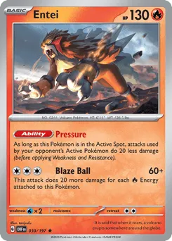 Entei 030/197 Obsidian Flames