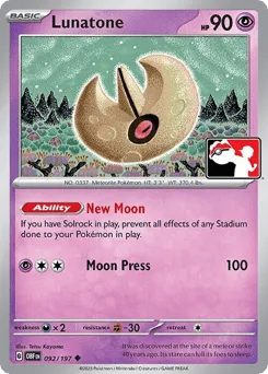 Lunatone 092/197 Play Pokemon Stamp Obsidian Flames