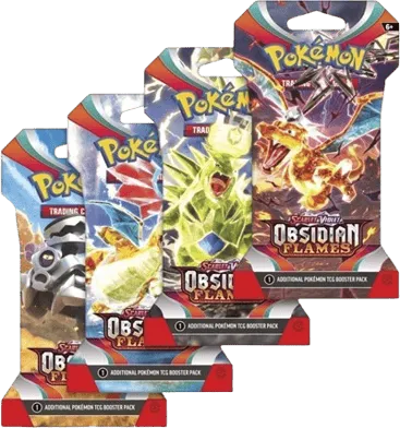 Obsidian Flames Sleeved Booster Pack Art Bundle (Set of 4)