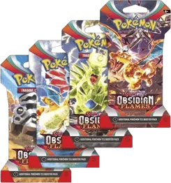 Obsidian Flames Sleeved Booster Pack Art Bundle (Set of 4)