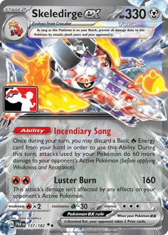 Skeledirge ex 137/182 Play Pokemon Stamp Holo Paradox Rift