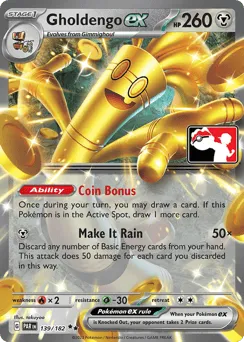 Gholdengo ex 139/182 Play Pokemon Stamp Holo Paradox Rift