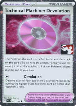 Technical Machine: Devolution 177/182 Play Pokemon Stamp Holo Paradox Rift