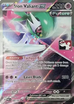 Iron Valiant ex 089/182 Play Pokemon Stamp Holo Paradox Rift