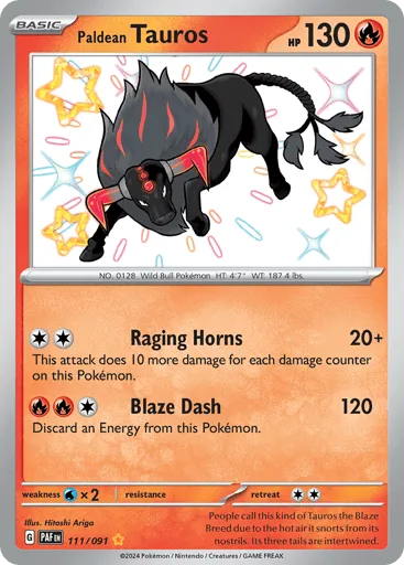 Paldean Tauros 111/091 Paldean Fates