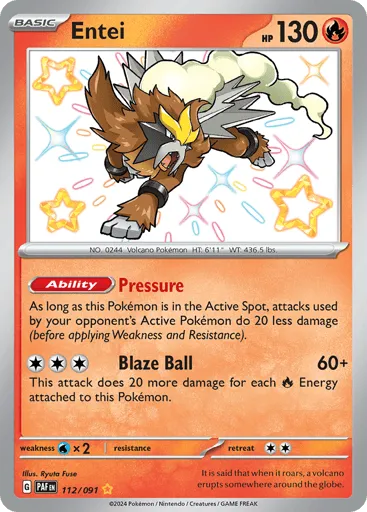 Entei 112/091 Paldean Fates