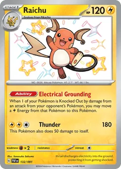 Raichu 132/091 Paldean Fates