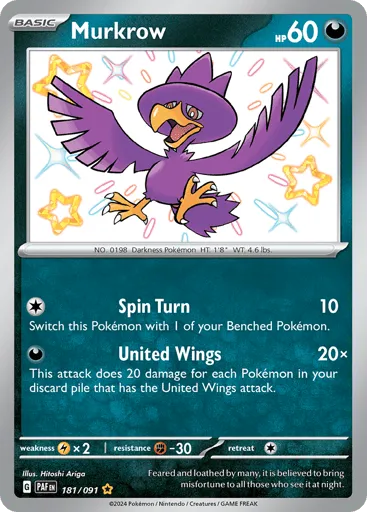 Murkrow 181/091 Paldean Fates
