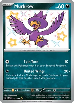 Murkrow 181/091 Paldean Fates