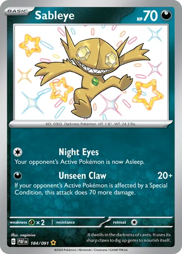 Sableye 184/091 Paldean Fates