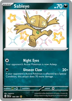 Sableye 184/091 Paldean Fates
