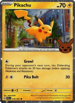Pikachu 018/091 Pumpkin Pikachu Stamp Paldean Fates