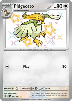 Pidgeotto 197/091 Paldean Fates