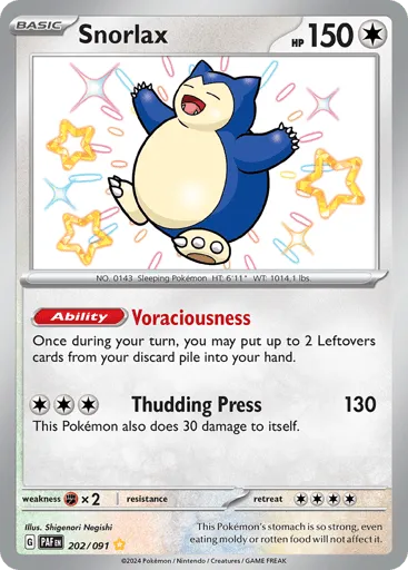 Snorlax 202/091 Paldean Fates