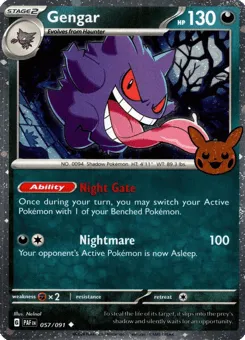 Gengar 057/091 Pumpkin Pikachu Stamp Paldean Fates