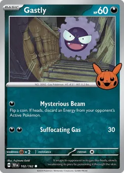 Gastly 102/162 Pumpkin Pikachu Stamp Temporal Forces