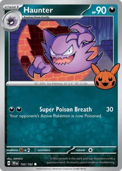 Haunter 103/162 Pumpkin Pikachu Stamp Temporal Forces