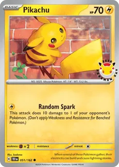 Pikachu 051/162 Pokemon Day Stamp Temporal Forces