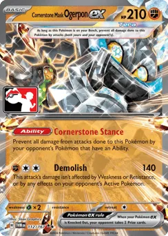 Cornerstone Mask Ogerpon ex 112/167 Play Pokemon Stamp Holo Twilight Masquerade