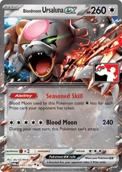 Bloodmoon Ursaluna ex 141/167 Play Pokemon Stamp Holo Twilight Masquerade