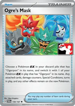 Ogre's Mask 159/167 Play Pokemon Stamp Holo Twilight Masquerade