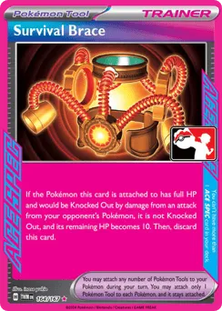 Survival Brace 164/167 Play Pokemon Stamp Holo Twilight Masquerade
