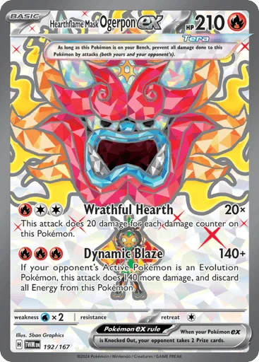 Hearthflame Mask Ogerpon ex 192/167 Twilight Masquerade