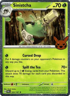 Sinistcha 022/167 Pumpkin Pikachu Stamp Twilight Masquerade