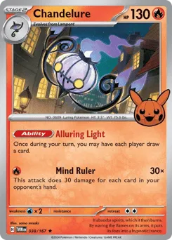 Chandelure 038/167 Pumpkin Pikachu Stamp Twilight Masquerade