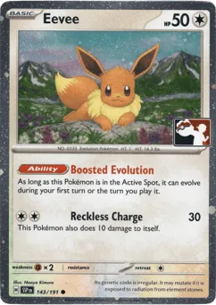 Eevee 143/191 Play Pokemon Stamp Holo Surging Sparks
