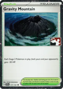 Gravity Mountain 177/191 Play Pokemon Stamp Holo Surging Sparks