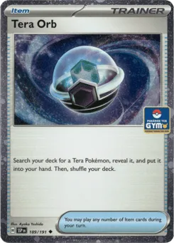 Tera Orb 189/191 Pokemon Gym Stamp Surging Sparks