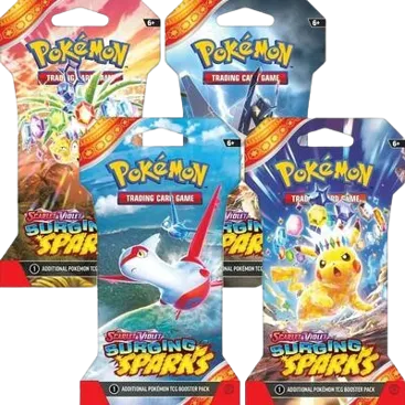 Surging Sparks Sleeved Booster Pack Bundle (Set of 4)