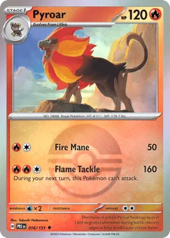Pyroar 016/131 Poké Ball Prismatic Evolutions