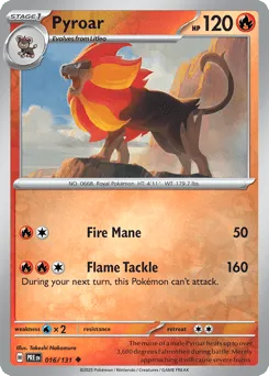 Pyroar 016/131 Reverse Holo Prismatic Evolutions