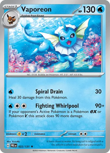 Vaporeon 022/131 Prismatic Evolutions