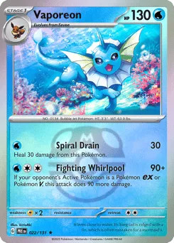 Vaporeon 022/131 Master Ball Prismatic Evolutions
