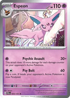 Espeon 033/131 Holo Prismatic Evolutions