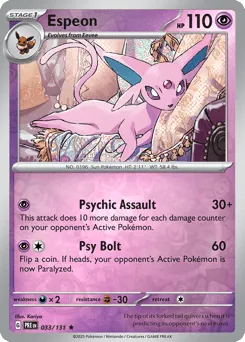 Espeon 033/131 Reverse Holo Prismatic Evolutions