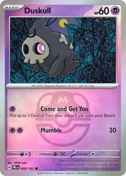 Duskull 035/131 Master Ball Prismatic Evolutions