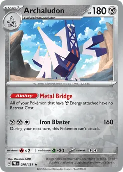 Archaludon 070/131 Reverse Holo Prismatic Evolutions