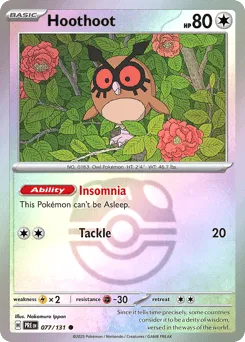 Hoothoot 077/131 Master Ball Prismatic Evolutions