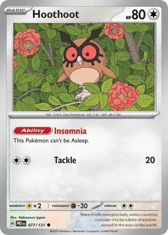Hoothoot 077/131 Normal Prismatic Evolutions